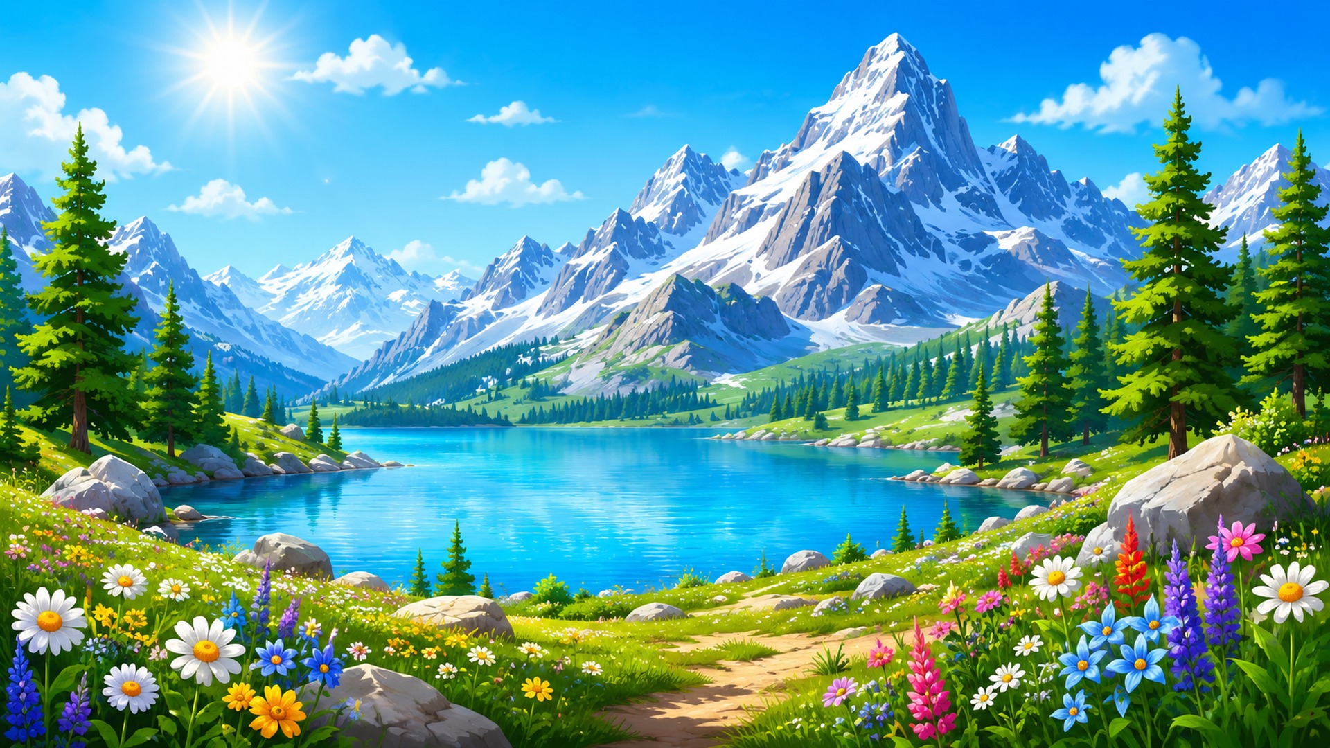 Hidden mountain scene